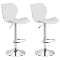 CLP 2er Set Barhocker Cork Kunstleder weiß/chrom