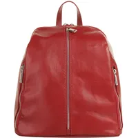 Samantha look Cityrucksack, echt Leder, Made in Italy rot
