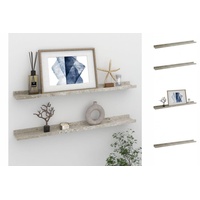 VidaXL Wandregale 2 Stk. Betongrau 80x9x3 cm