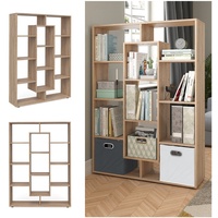 Vicco Raumteiler Bücherregal Standregal Wandregal Büroregal 11 Fächer Sonoma