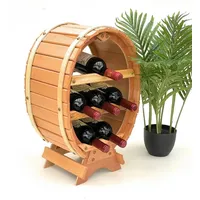 DanDiBo Ambiente DanDiBo Weinregal Holz Stehend Weinfass 6 Flaschen