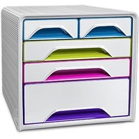 CEP Schubladenbox Smoove weiß/bunt 1072130921, DIN A4 mit 5