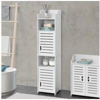 [en.casa] Badezimmerschrank Mora 135x32x32 cm mit 3 Ablagen WPC