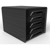 CEP Schubladenbox Smoove schwarz DIN A4 mit 5 Schubladen