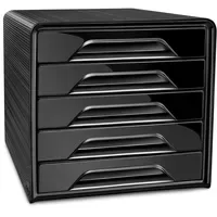 CEP Schubladenbox Smoove schwarz 107111011, DIN A4 mit 5