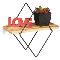 Relaxdays Wandregal 40 x 40 x 10 cm Schwarz