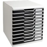 Exacompta Schubladenbox Modulo schwarz 302014D, DIN A4 mit 10