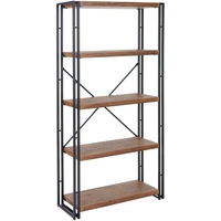 Mendler Bücherregal HWC-A27 Standregal 165 x 80 cm Braun