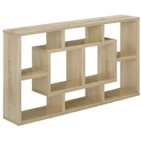 [en.casa] Wandregal Sonoma Eiche, Holzwerkstoff, 8 Fächer, 85x16x47.5 cm