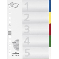 Durable Register A4 blanko Polypropylen Mehrfarbig 5 Registerblätter 673027
