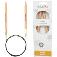 KnitPro Basix Birch Rundstricknadel, 120 cm Länge x 10.00