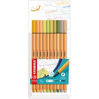 Stabilo point 88 soft colors sortiert, 10er-Set, Kunststoffetui (8810/22)