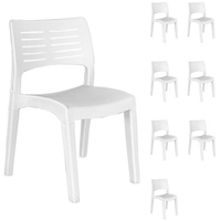 Mojawo 8er Gartenstuhl Stapelstuhl Bistrostuhl Stapelsessel Gartenmöbel Kunststoff