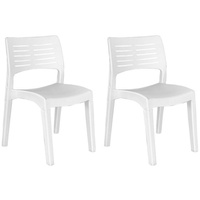 Mojawo 2er Set Gartensessel Stapelstuhl Bistrostuhl stapelbar Balkonmöbel Gartenmöbel