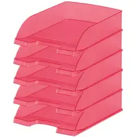 Leitz Briefkorb Standard A4, 5er Pack, Briefablage Rot Frost
