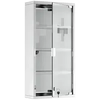 Homcom Medizinschrank mit Schloss silber