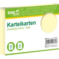 RNK Verlag 114761 Karteikarten - DIN A6, blanko, gelb,