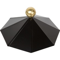 Wolff Finnhaus Dachhaube 8-eckig in schwarz mit Messingkugel