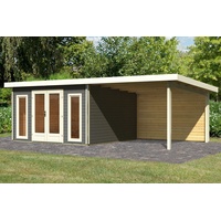 Karibu Gartenhaus Radeburg 3 inkl. 3,30m Schleppdach und Rückwand
