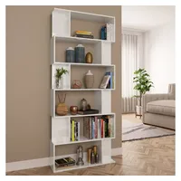 VidaXL Bücherregal/Raumteiler Hochglanz-Weiß 80x24x192 cm