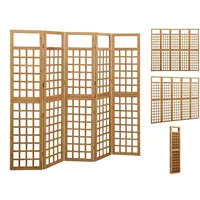 VidaXL Spalier/Paravent 5-teilig Massivholz Tanne 201,5x180 cm