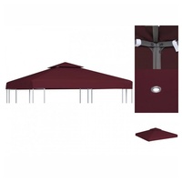 VidaXL Pavillon-Dachplane mit Kaminabzug 310 g/m2 3x3 m Weinrot