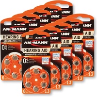 Ansmann Hörgeräte-Batterie, HEARING AID, PR48, Größe 13, 60 Stück