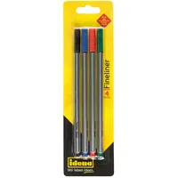 IDENA Fineliner 0,4mm rot blau grün schwarz 4 Stück