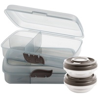 2friends Brotdosen Kinder, Lunchbox, 2 Stück+2 Schraubdeckeldosen, Brotdose Kinder