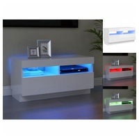 VidaXL TV-Schrank mit LED-Leuchten Hochglanz-Weiß 80x35x40 cm