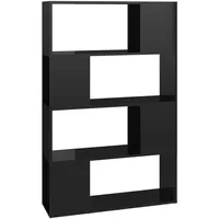 VidaXL Bücherregal Raumteiler Hochglanz-Schwarz 80x24x124,5 cm