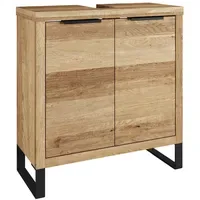 Woodkings Waschbeckenunterschrank Sydney Wildeiche braun