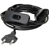 Kopp Euro-Verlängerung mit Schalter, 3m, schwarz 146305094