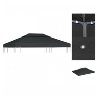 VidaXL Pavillon-Dachplane mit Kaminabzug 310 g/m2 4x3 m Anthrazit