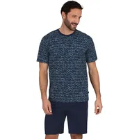 TRIGEMA Schlafanzug TRIGEMA "TRIGEMA Kurzer Schlafanzug mit Smiley-Motiv", Herren,