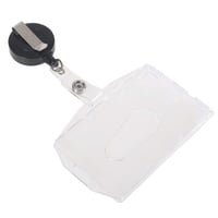 Europel Einziehbare Schlüsselanhänger mit geschlossene Ausweishülle aus Hartplastik, 54x85mm,