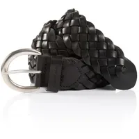 Tom Tailor Flechtgürtel Leder 4 cm schwarz 80