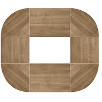 Hammerbacher Konferenztisch nussbaum oval, Rundrohr chrom, 320,0 x 240,0