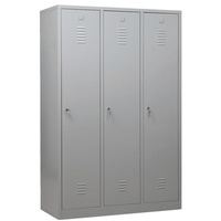 Gürkan Spind lichtgrau 105415, 3 Schließfächer 118,5 x 50,0