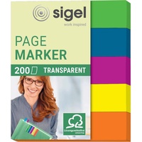 Sigel Haftmarker transparent Haftmarker farbsortiert 5x 40 Streifen