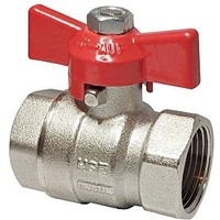 Premium Hermann Schmidt Heizungs-Kugelhahn 3/4" Messing vernickelt, mit Flügelgriff,
