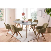 SalesFever Essgruppe »Stilvolle Sitzgruppe« 5-teiliges Set: Samtverlours-Stühle, 180 drehbar,