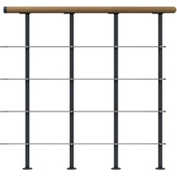 DOLLE Brüstungsgeländer Boston Startset 100 cm Anthrazit Handlauf Eiche