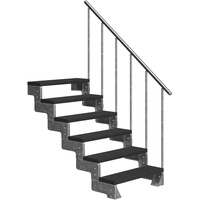 DOLLE Außentreppe Gardentop mit Geländer verzinkt Breite 100 cm