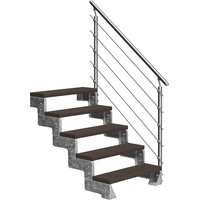DOLLE Außentreppe Gardentop mit Edelstahl-Geländer Breite 100 cm Trimax