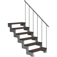 DOLLE Außentreppe Gardentop mit Geländer verzinkt Breite 100 cm