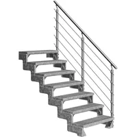 DOLLE Außentreppe Gardentop 7 Gitterroststufen 100 cm inkl. Geländer