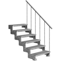 DOLLE Außentreppe Gardentop 6 Gitterroststufen 100 cm inkl. Geländer