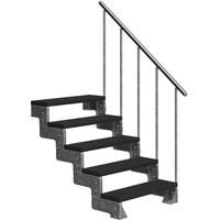 DOLLE Außentreppe Gardentop mit Geländer verzinkt Breite 80 cm