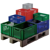 La-Ka-Pe Transportstapelbehälter L600xB400xH320mm grau PP Durchfassgr.Seitenwände durchbrochen